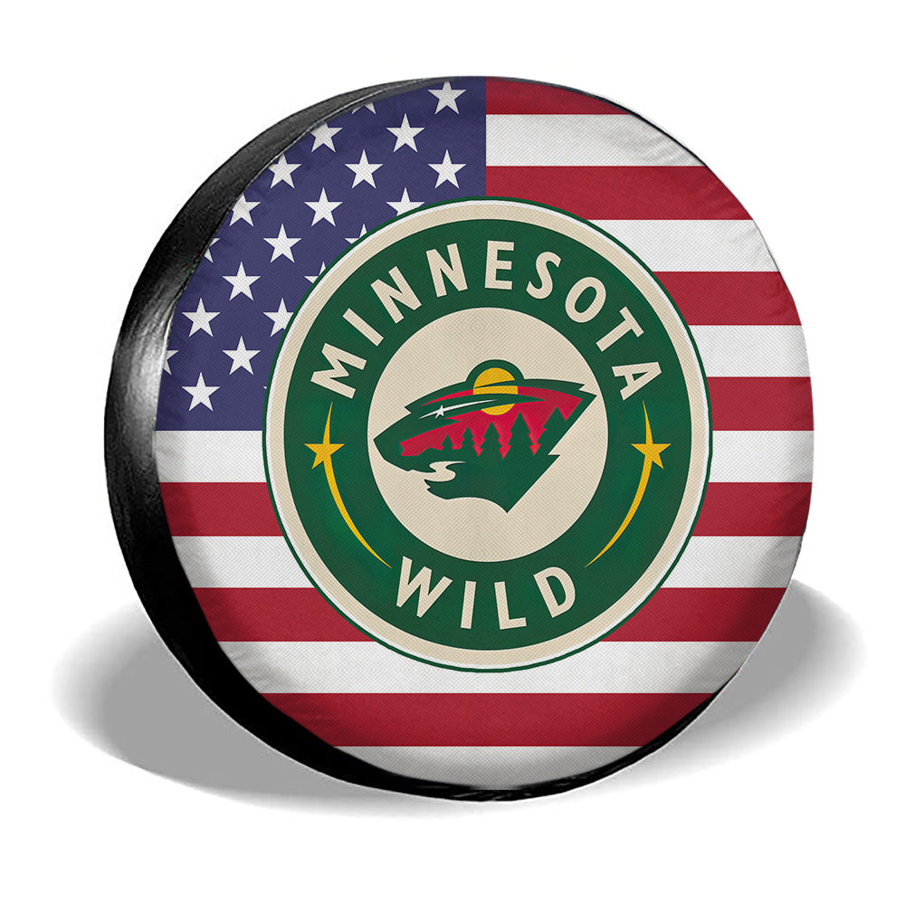 Minnesota Wild Spare Tire Covers Custom US Flag Style - Gearcarcover - 3