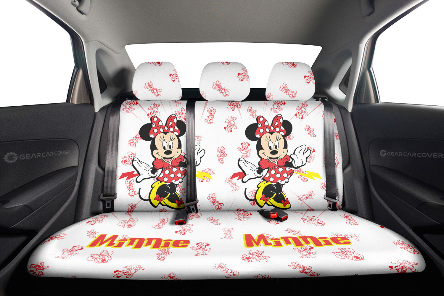 Minnie Car Back Seat Cover Custom Cartoon Car Accessories - Gearcarcover - 2