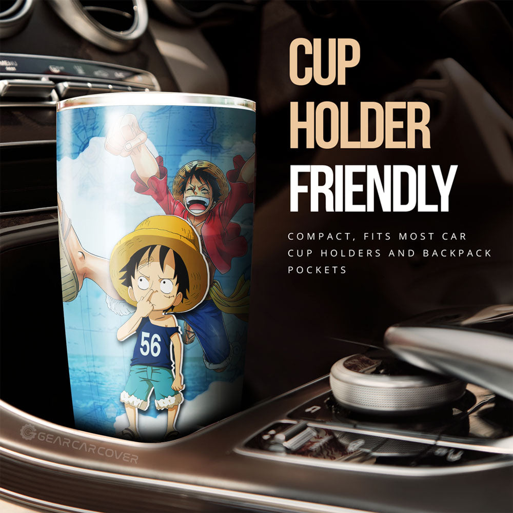 Monkey D. Luffy Tumbler Cup Custom One Piece Map Anime Car Accessories - Gearcarcover - 2