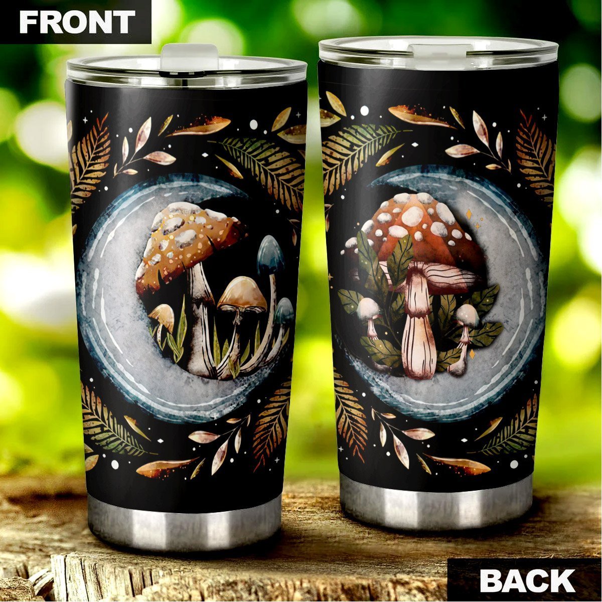 Mushroom Custom Tumbler Stainless Steel - Gearcarcover - 2