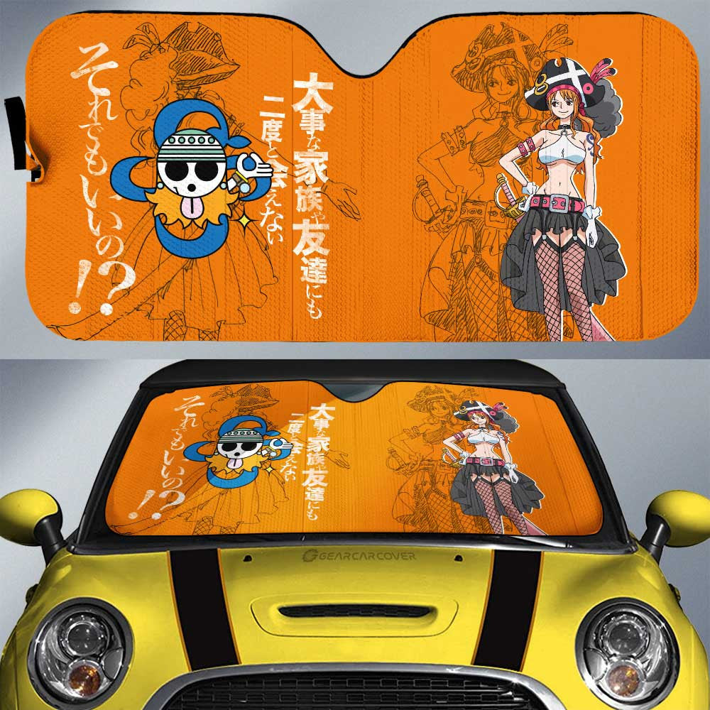 Nami Car Film Red Sunshade Custom One Piece Car Interior Accessories - Gearcarcover - 1