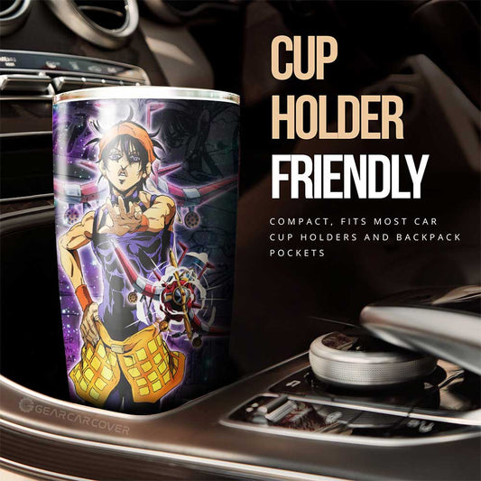 Narancia Ghirga Tumbler Cup Custom JJBA Anime Car Accessories Galaxy Style - Gearcarcover - 2