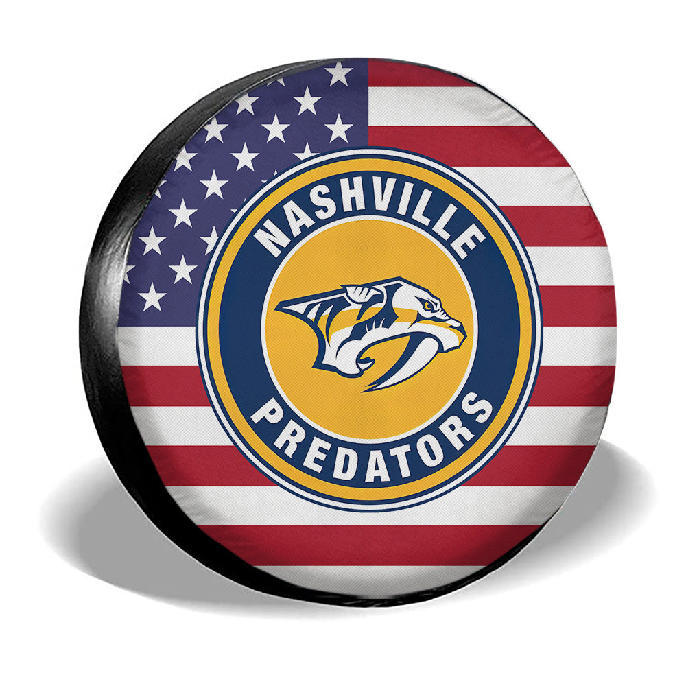 Nashville Predators Spare Tire Covers Custom US Flag Style - Gearcarcover - 3
