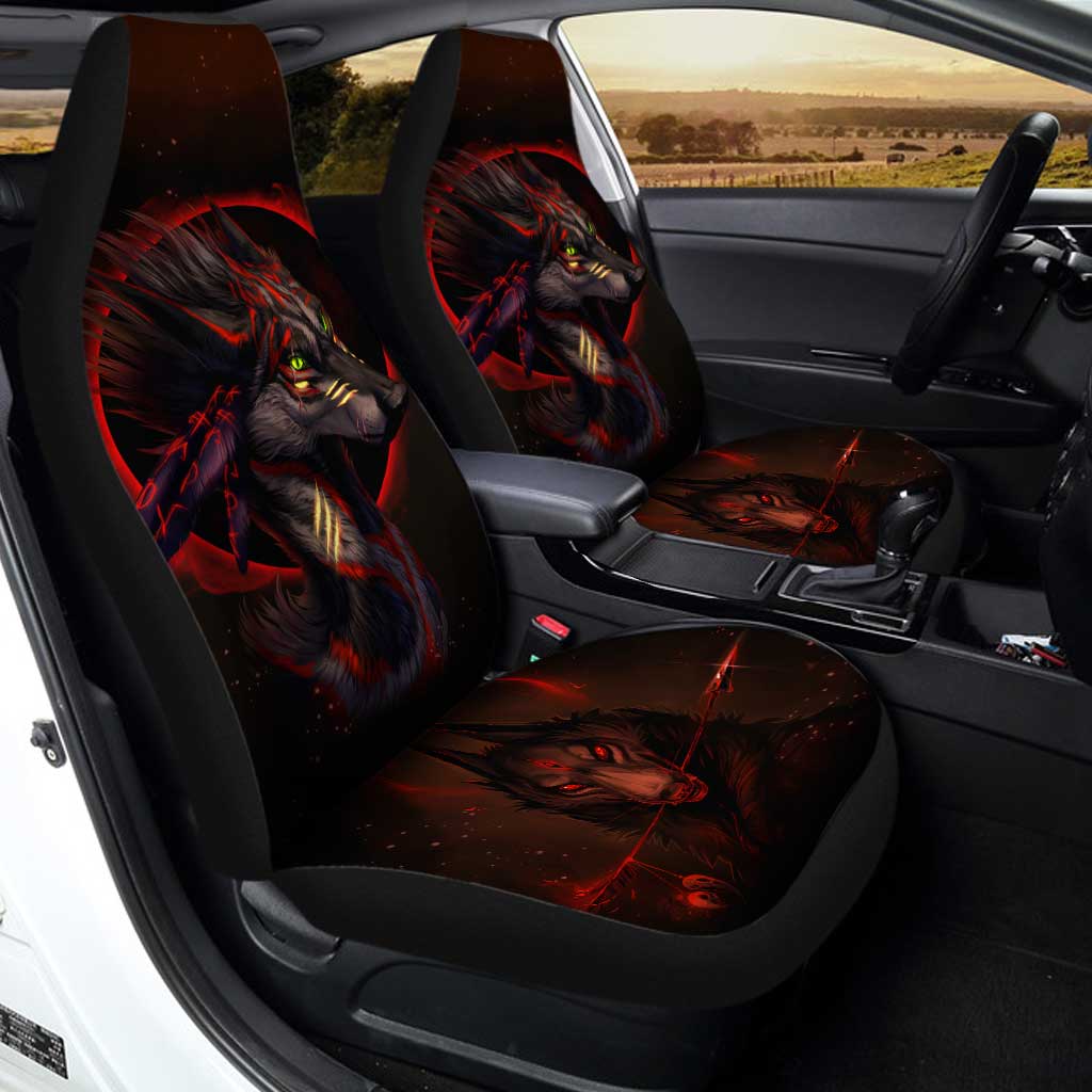 Native American Wolf Dreamcatcher Car Seat Covers Set Of 2 Interior Accessories - Gearcarcover - 1