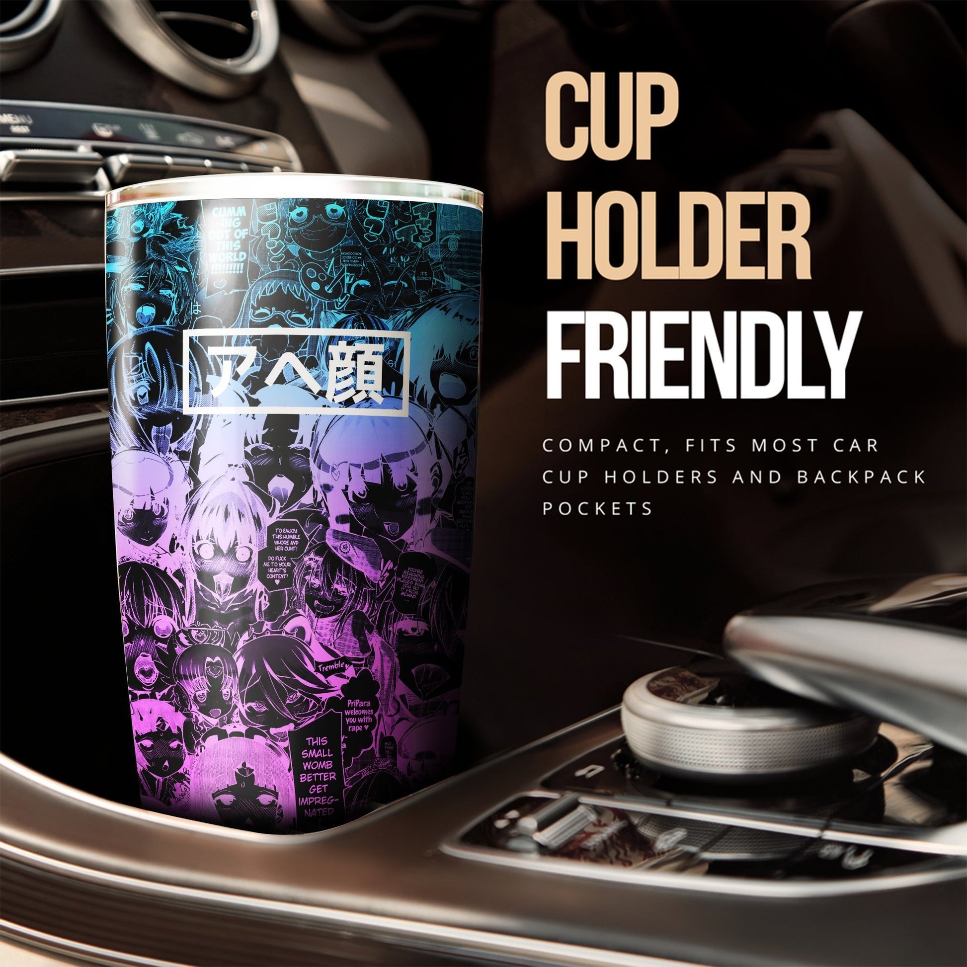 Negative Ahegao Tumbler Cup Custom Car Interior Accessories - Gearcarcover - 2