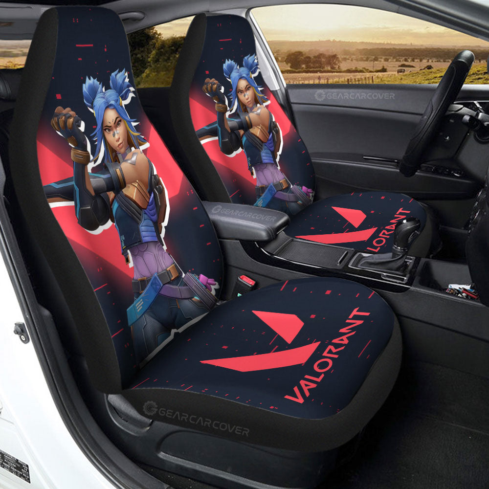 Neon Car Seat Covers Custom Valorant Agent - Gearcarcover - 2
