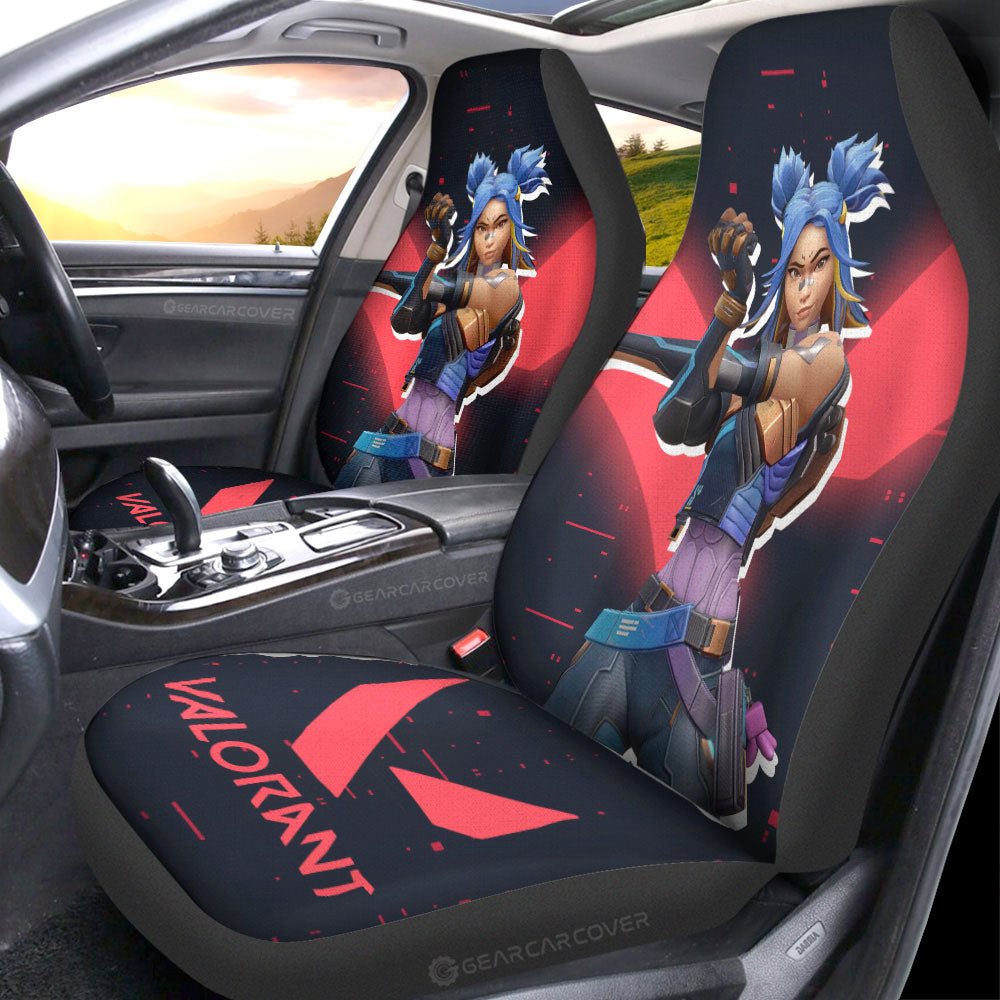 Neon Car Seat Covers Custom Valorant Agent - Gearcarcover - 3
