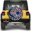 New England Patriots Spare Tire Cover Custom Leopard Heart For Fans - Gearcarcover - 1