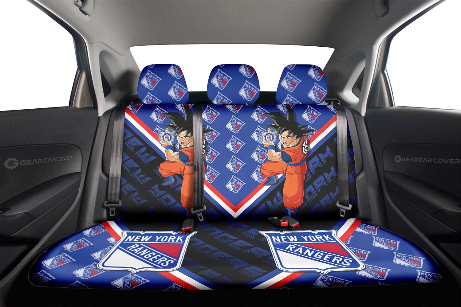 New York Rangers Car Back Seat Cover Custom Car Decorations For Fans - Gearcarcover - 2