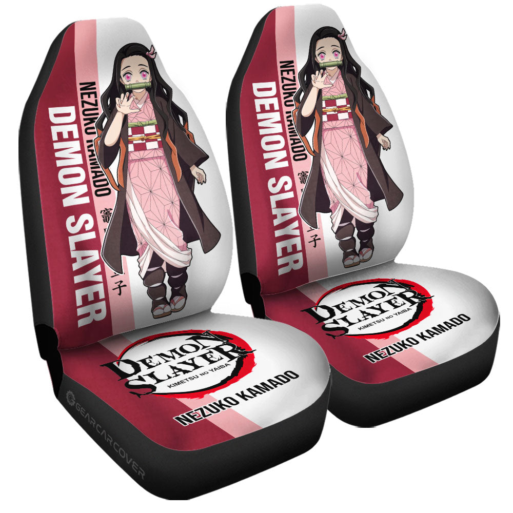 Nezuko Kamado Car Seat Covers Custom Demon Slayer Car Accessories For Anime Fans - Gearcarcover - 3