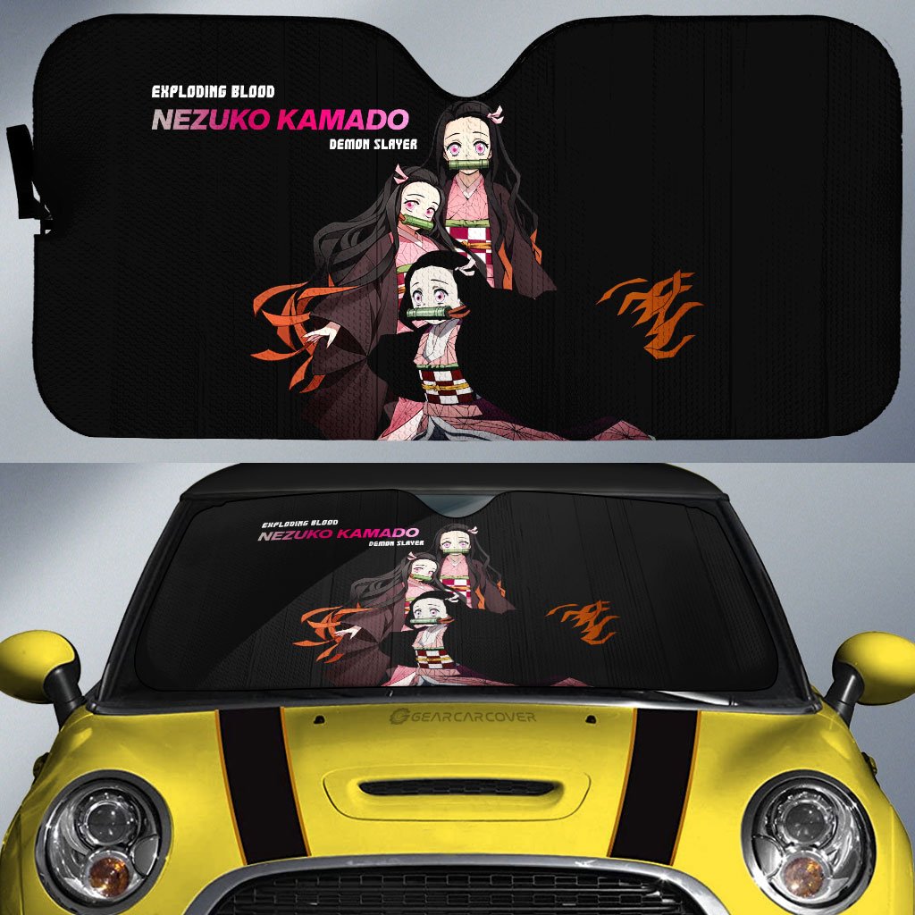 Nezuko Kamado Car Sunshade Custom Demon Slayer Anime - Gearcarcover - 1