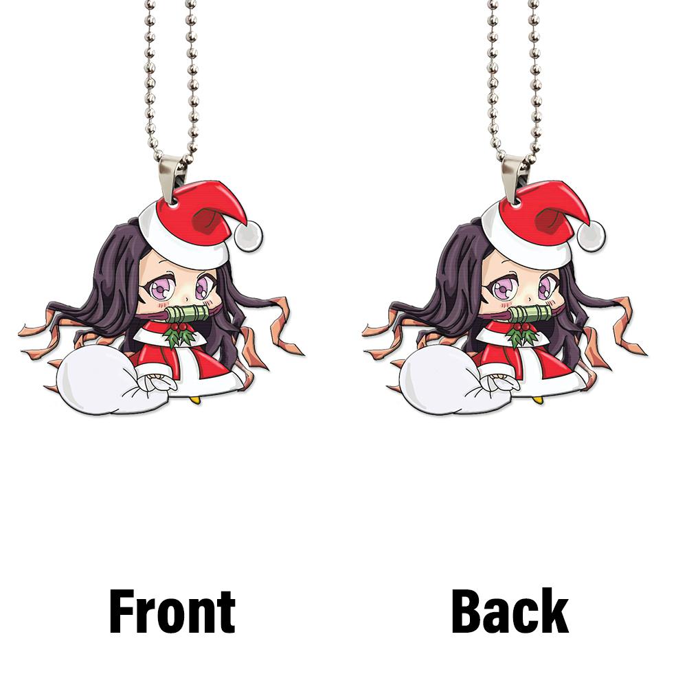 Nezuko Santa Claus Ornament Custom Anime Demon Slayer Car Accessories Christmas Decorations - Gearcarcover - 4