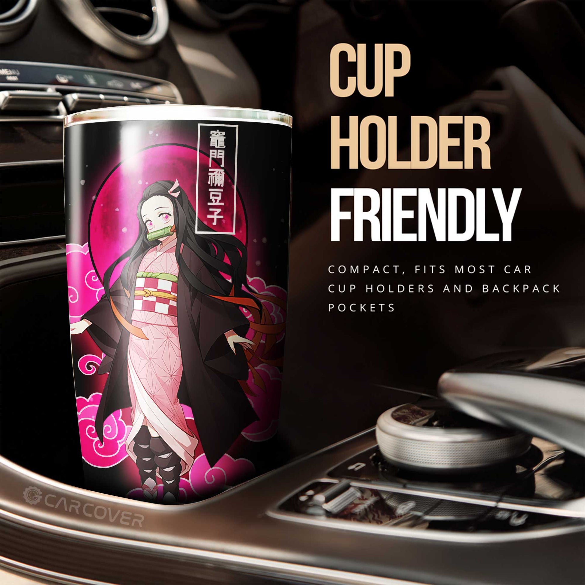 Nezuko Tumbler Cup Custom Demon Slayer Anime Car Accessories - Gearcarcover - 2