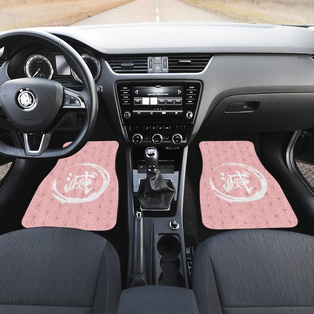 Nezuko Uniform Car Floor Mats Custom Demon Slayer Anime Car Accessories Perfect Gift For Fan - Gearcarcover - 2
