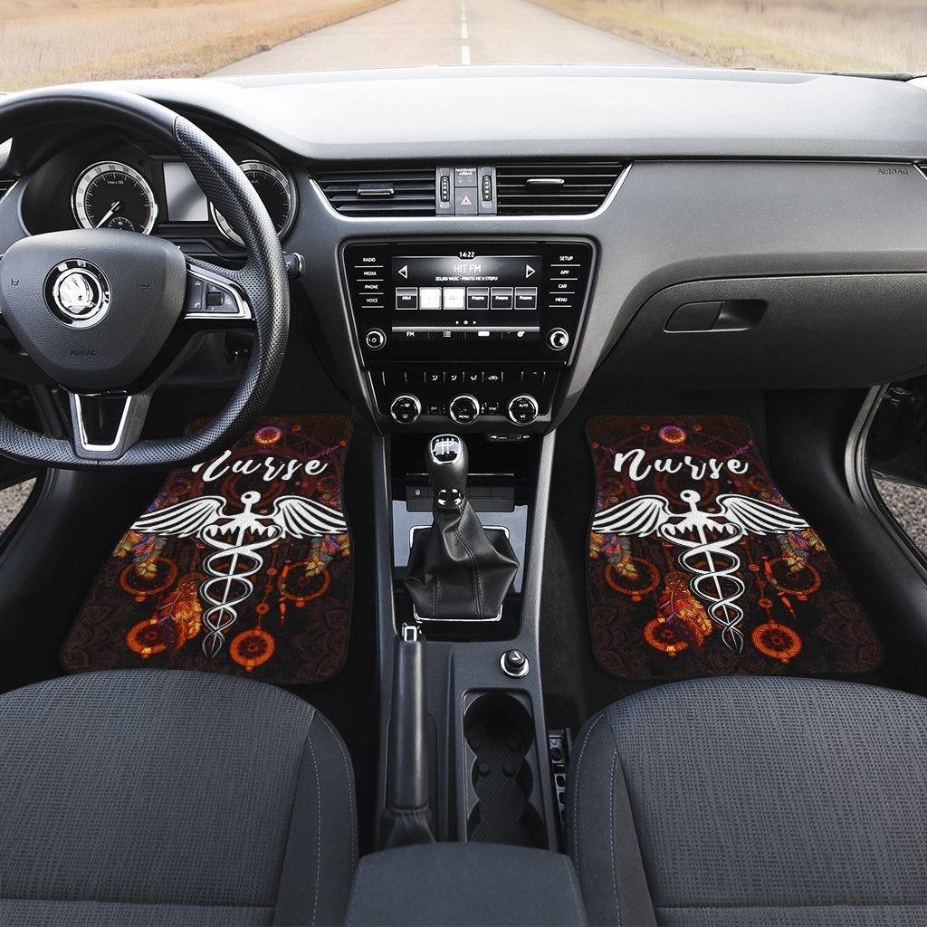 Nurse Car Floor Mats Custom Mandala Dreamcatcher Meaningful For Nurse Car Accessories - Gearcarcover - 3