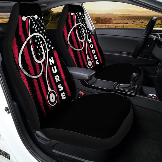 Nurse Car Seat Covers Custom American Flag Car Accessories Gift Idea - Gearcarcover - 2