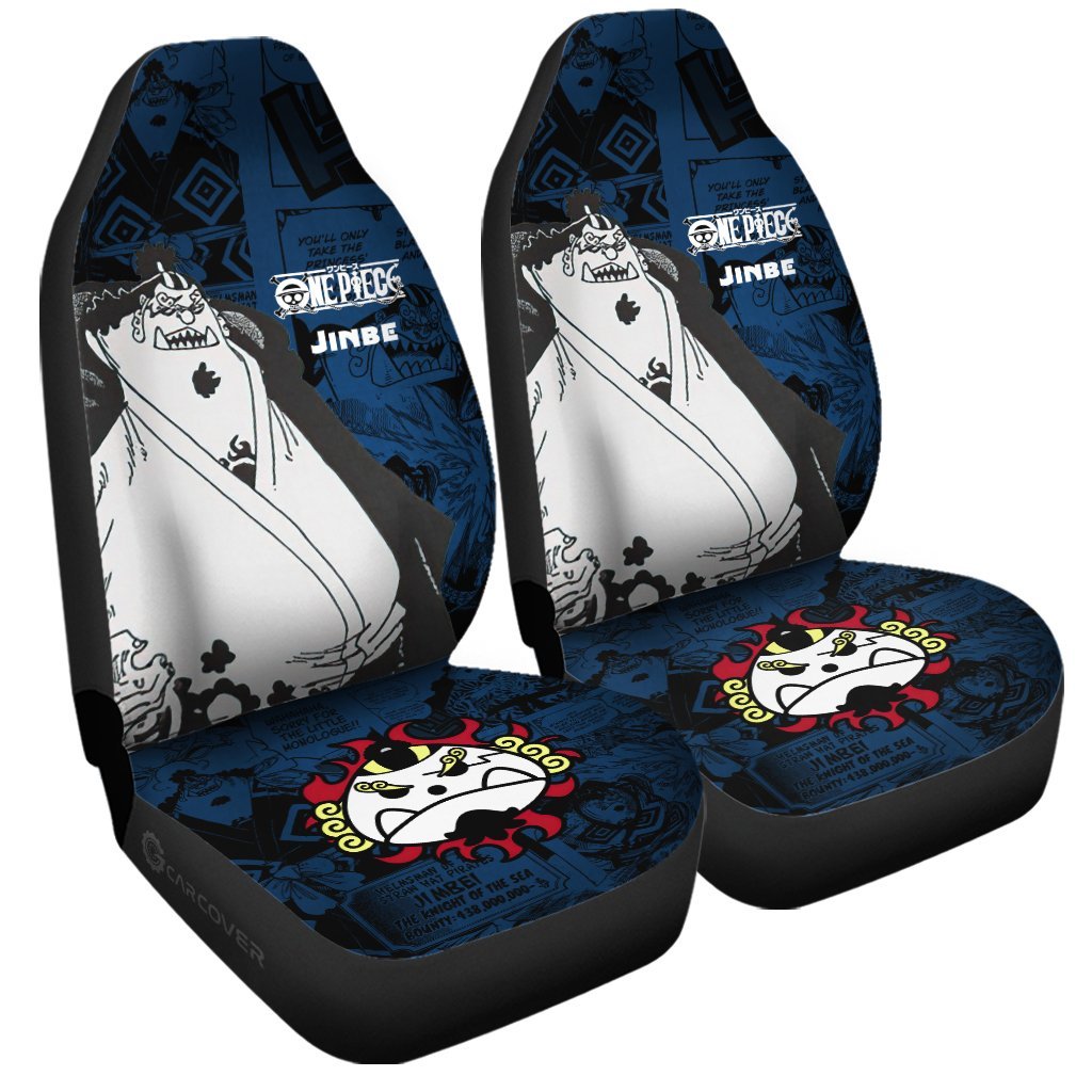 One Piece Jinbe Car Seat Covers Custom Anime Mix Manga Car Interior Accessories - Gearcarcover - 3