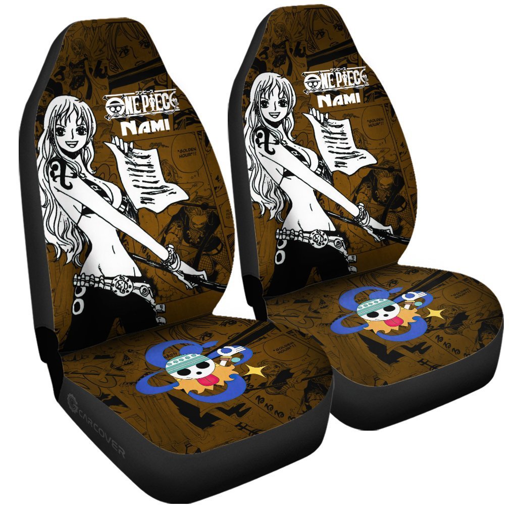 One Piece Nami Car Seat Covers Custom Anime Mix Manga Car Interior Accessories - Gearcarcover - 3