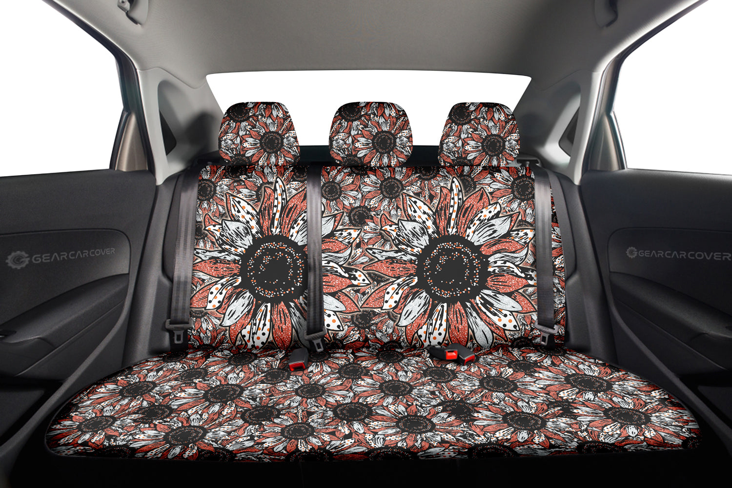 Orange Sunflower Car Back Seat Cover Custom Car Decoration - Gearcarcover - 2