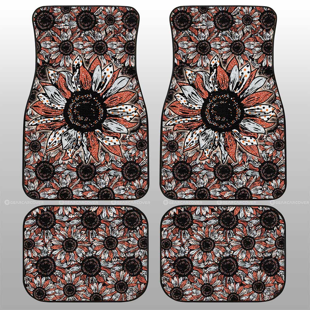 Orange Sunflower Car Floor Mats Custom Car Decoration - Gearcarcover - 2