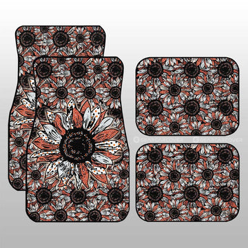 Orange Sunflower Car Floor Mats Custom Car Decoration - Gearcarcover - 1