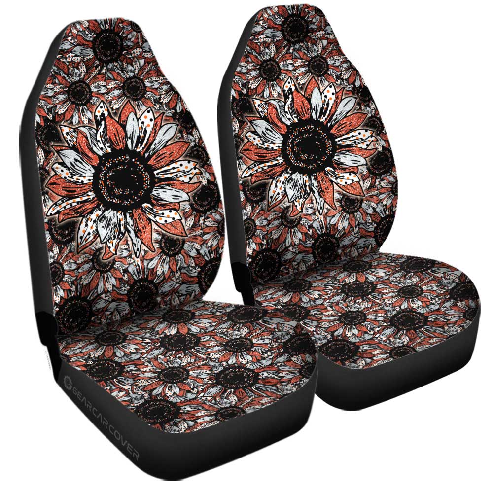 Orange Sunflower Car Seat Covers Custom Car Decoration - Gearcarcover - 3