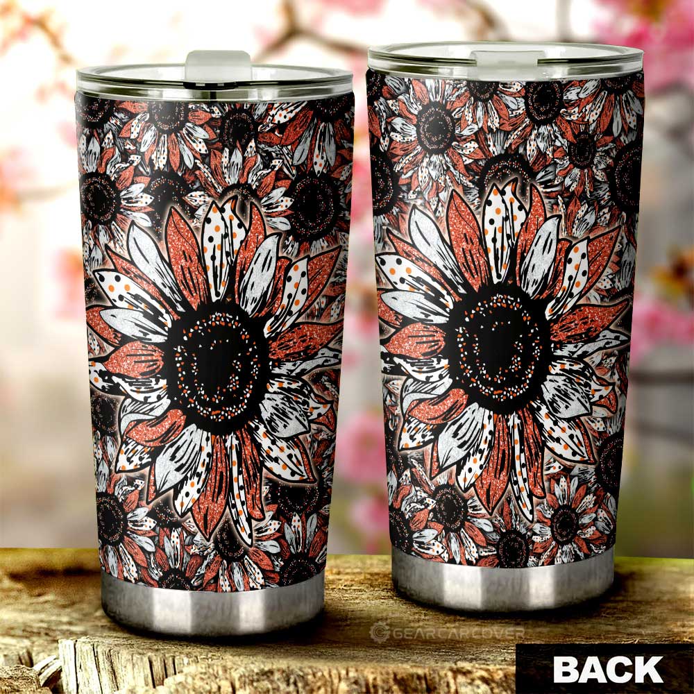 Orange Sunflower Tumbler Cup Custom Car Decoration - Gearcarcover - 3