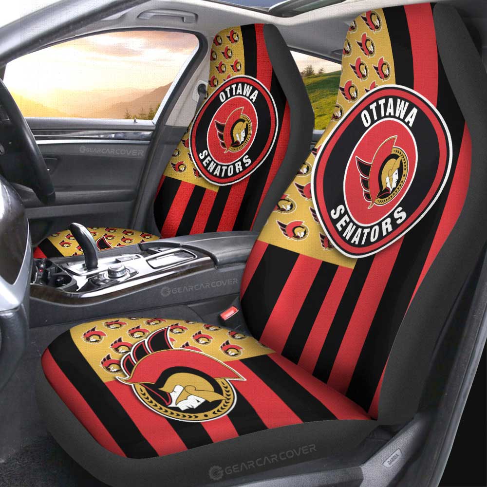 Ottawa Senators Car Seat Covers Custom US Flag Style - Gearcarcover - 2