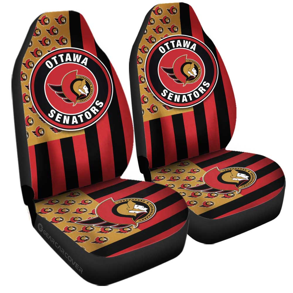Ottawa Senators Car Seat Covers Custom US Flag Style - Gearcarcover - 3