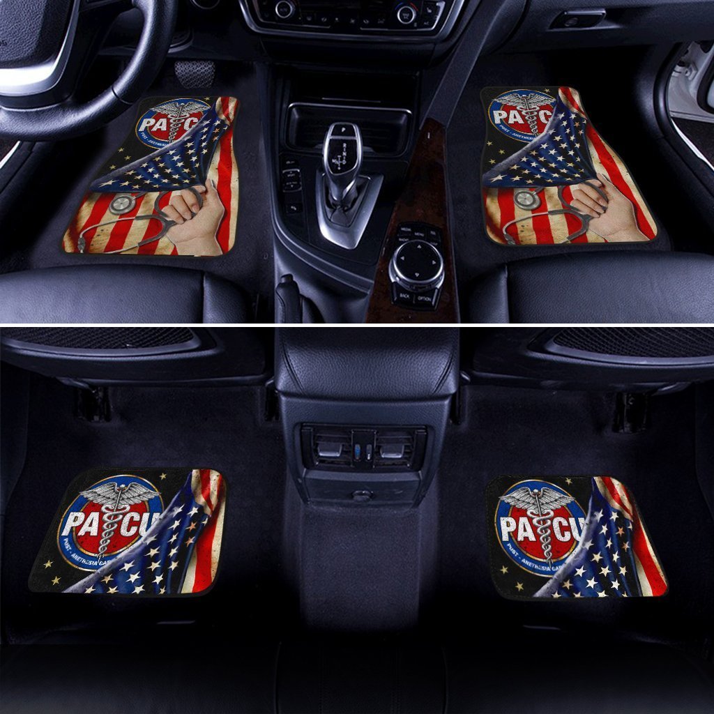 PACU Nurse Car Floor Mats Custom American Flag Car Accessories For PACU Nurse - Gearcarcover - 2