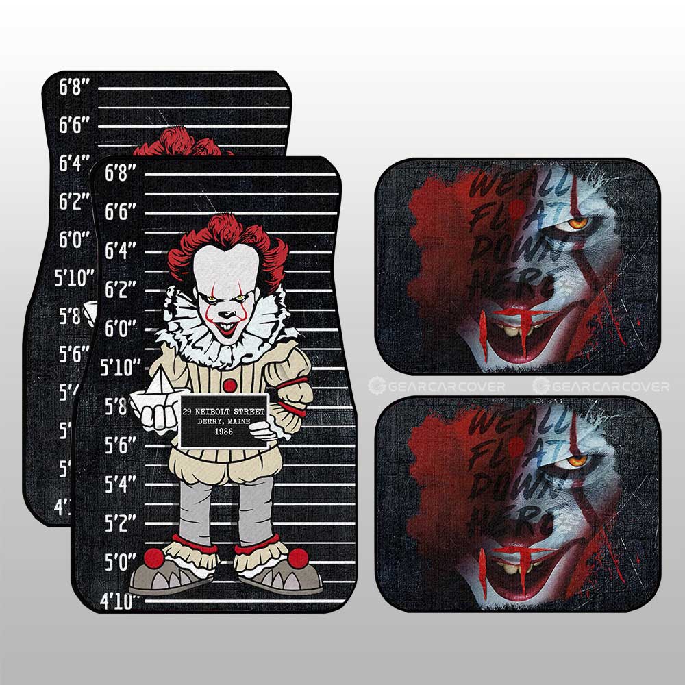 Pennywise From It Car Floor Mats Custom Horror Characters Car Accessories - Gearcarcover - 3