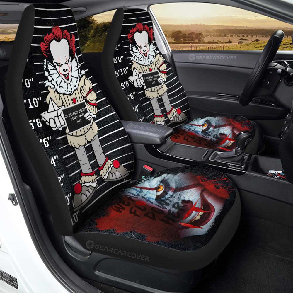 Pennywise From It Car Seat Covers Custom Horror Characters Car Accessories - Gearcarcover - 3