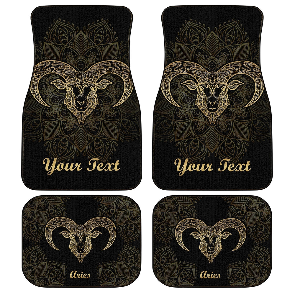 Personalized Aries Car Floor Mats Custom Zodiac Sign Car Accessories - Gearcarcover - 1