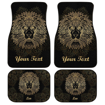 Personalized Leo Car Floor Mats Customize Name Zodiac Car Accessories - Gearcarcover - 1