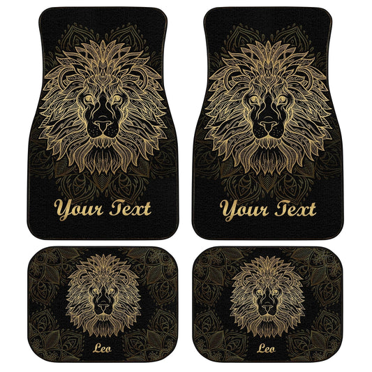 Personalized Leo Car Floor Mats Customize Name Zodiac Car Accessories - Gearcarcover - 1