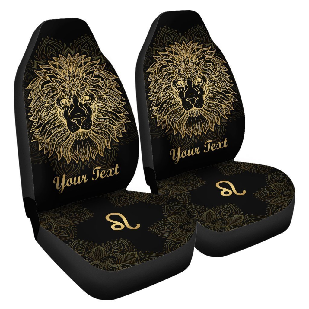 Personalized Leo Car Seat Covers Custom Zodiac Sign Car Accessories - Gearcarcover - 4