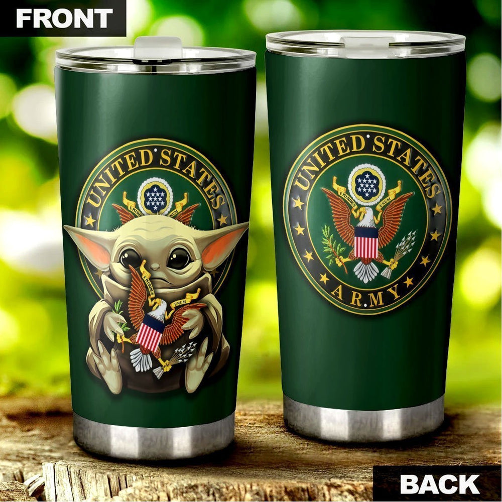 Personalized Military US Army Tumbler Cup Custom Name Car Accessories - Gearcarcover - 4