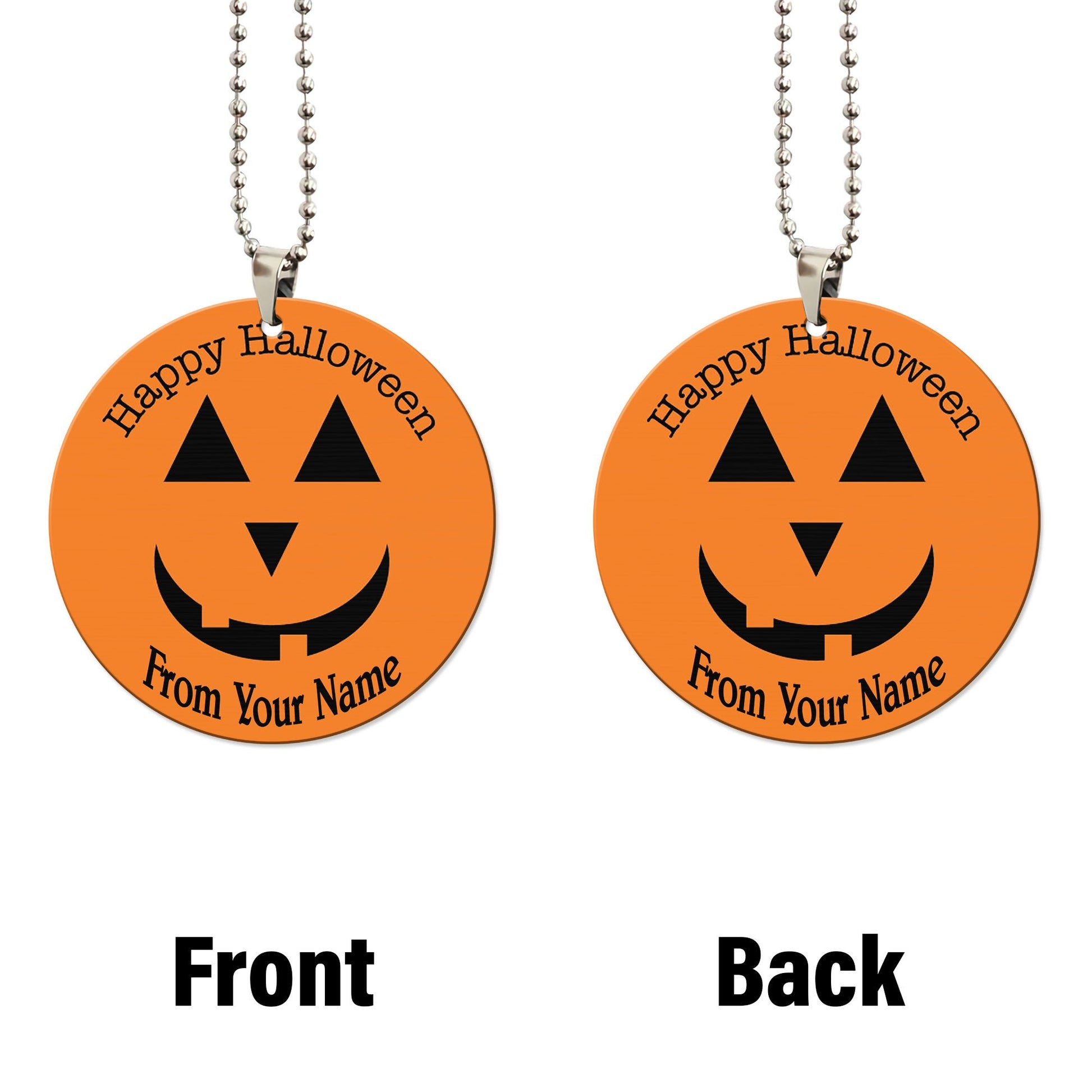 Personalized Name Pumpkin Ornament Custom Car Accessories Halloween Decorations - Gearcarcover - 4