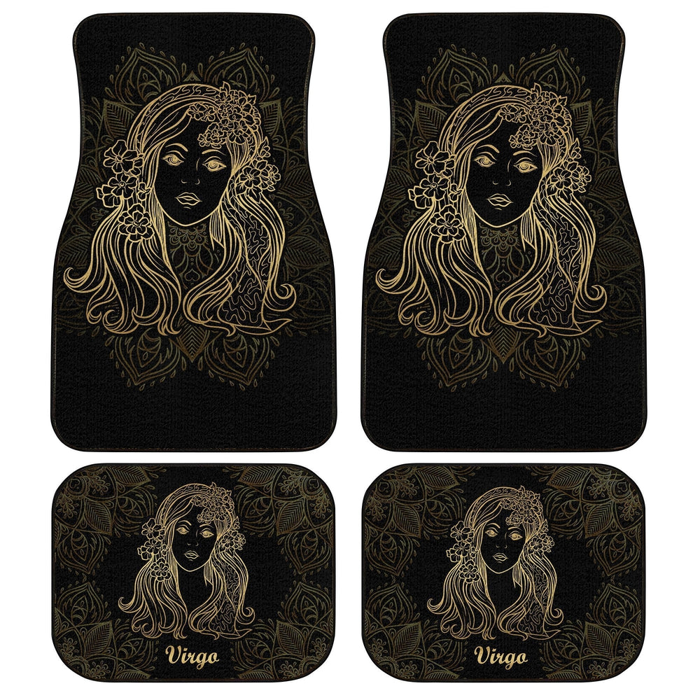 Personalized Name Virgo Car Floor Mats Custom Zodiac Sign Virgo Car Accessories - Gearcarcover - 5