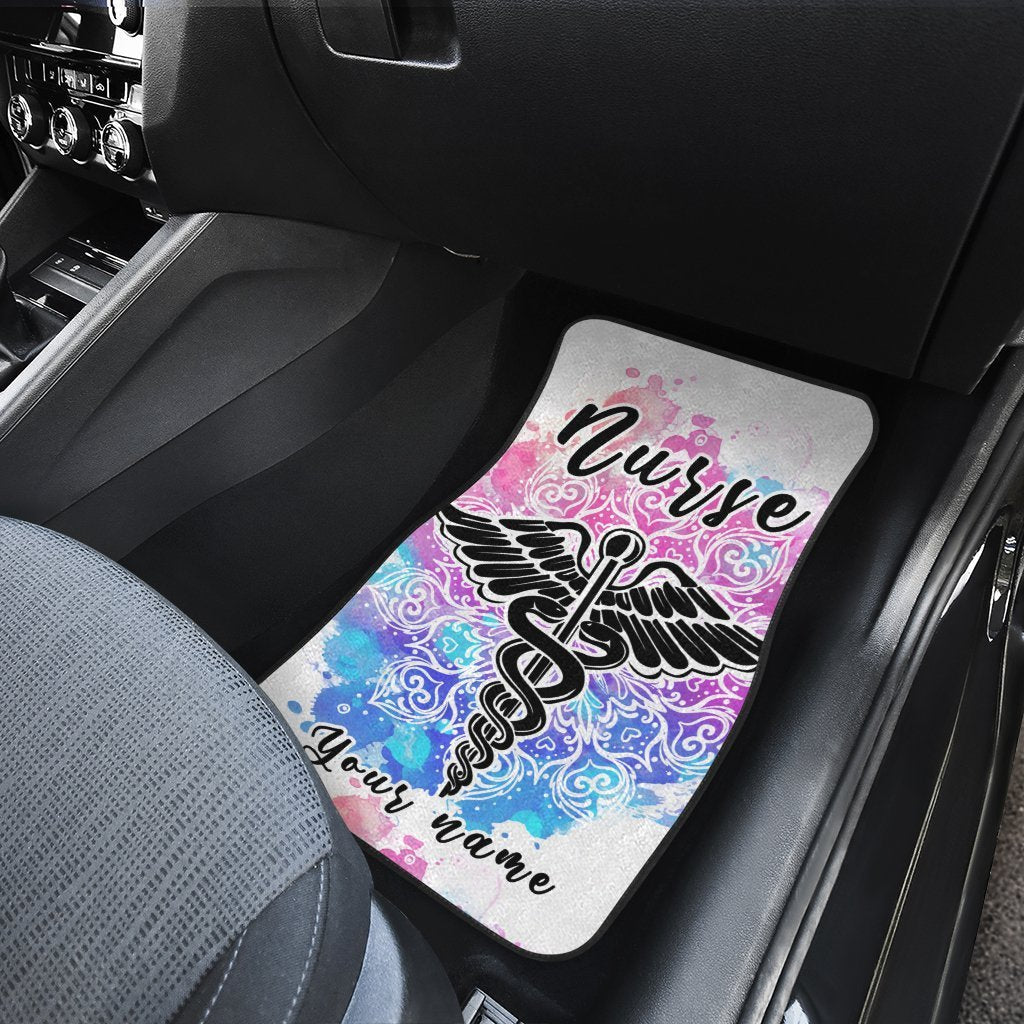 Personalized Nurse Car Floor Mats Custom Mandala Car Accessoories For Nurse - Gearcarcover - 4