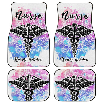 Personalized Nurse Car Floor Mats Custom Mandala Car Accessoories For Nurse - Gearcarcover - 1