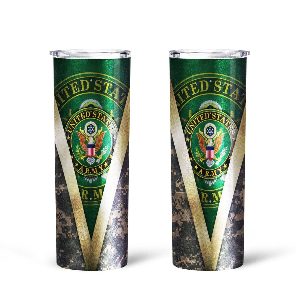 Personalized US Army Custom Tall Glitter Tumbler - Gearcarcover - 5