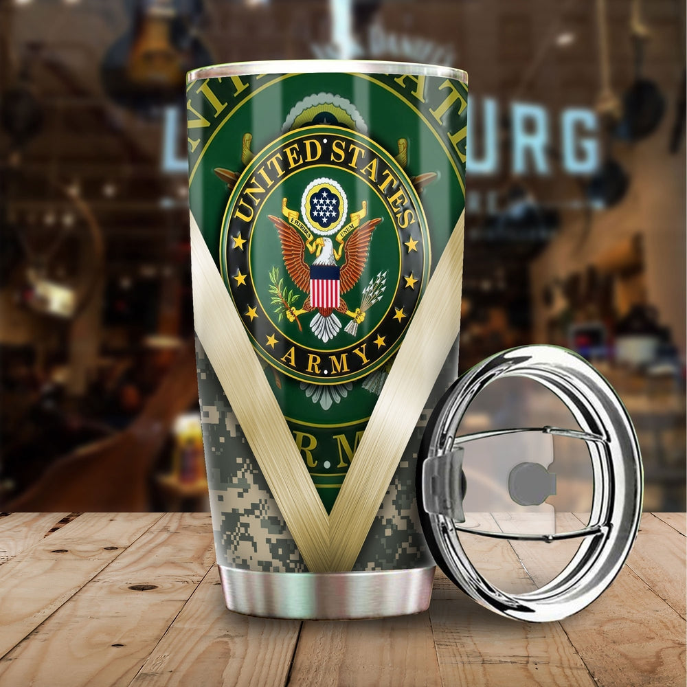 Personalized US Army Custom Tumbler Stainless Steel - Gearcarcover - 2