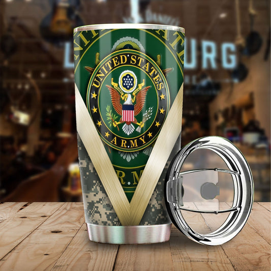 Personalized US Army Custom Tumbler Stainless Steel - Gearcarcover - 2
