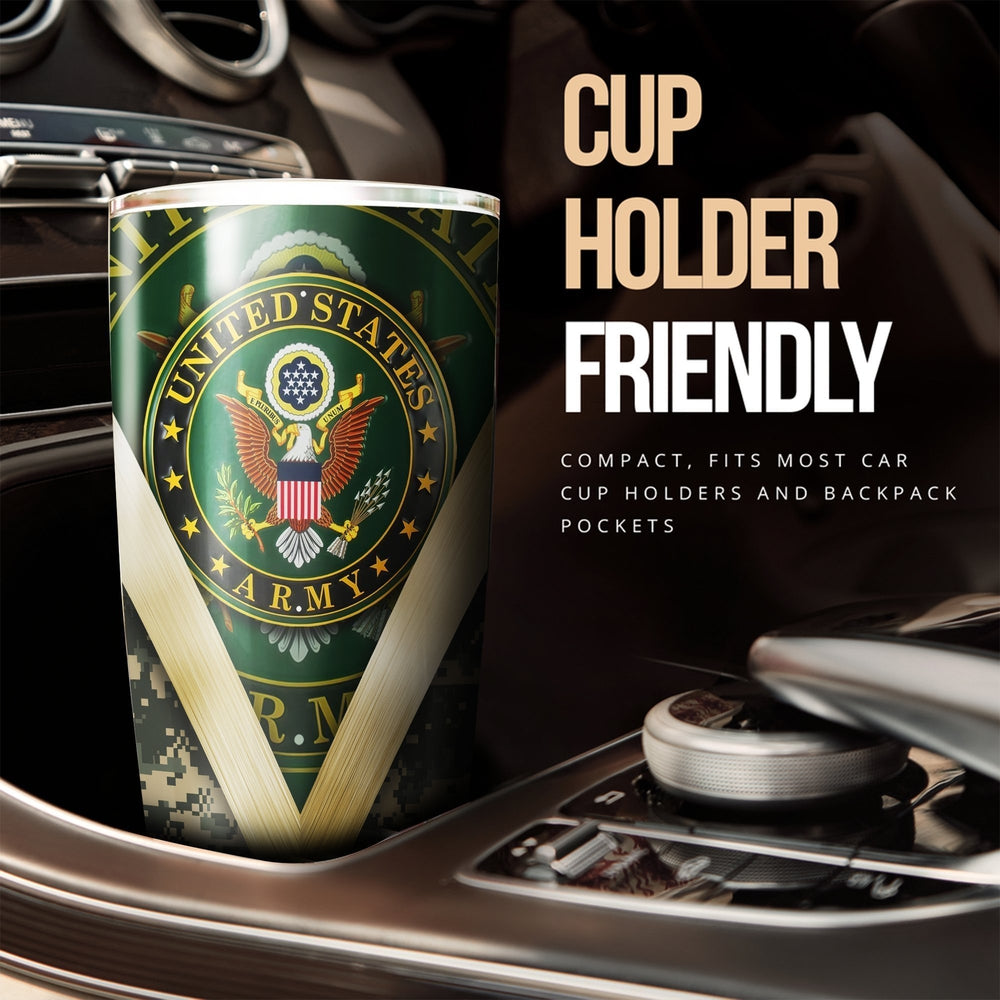 Personalized US Army Custom Tumbler Stainless Steel - Gearcarcover - 3