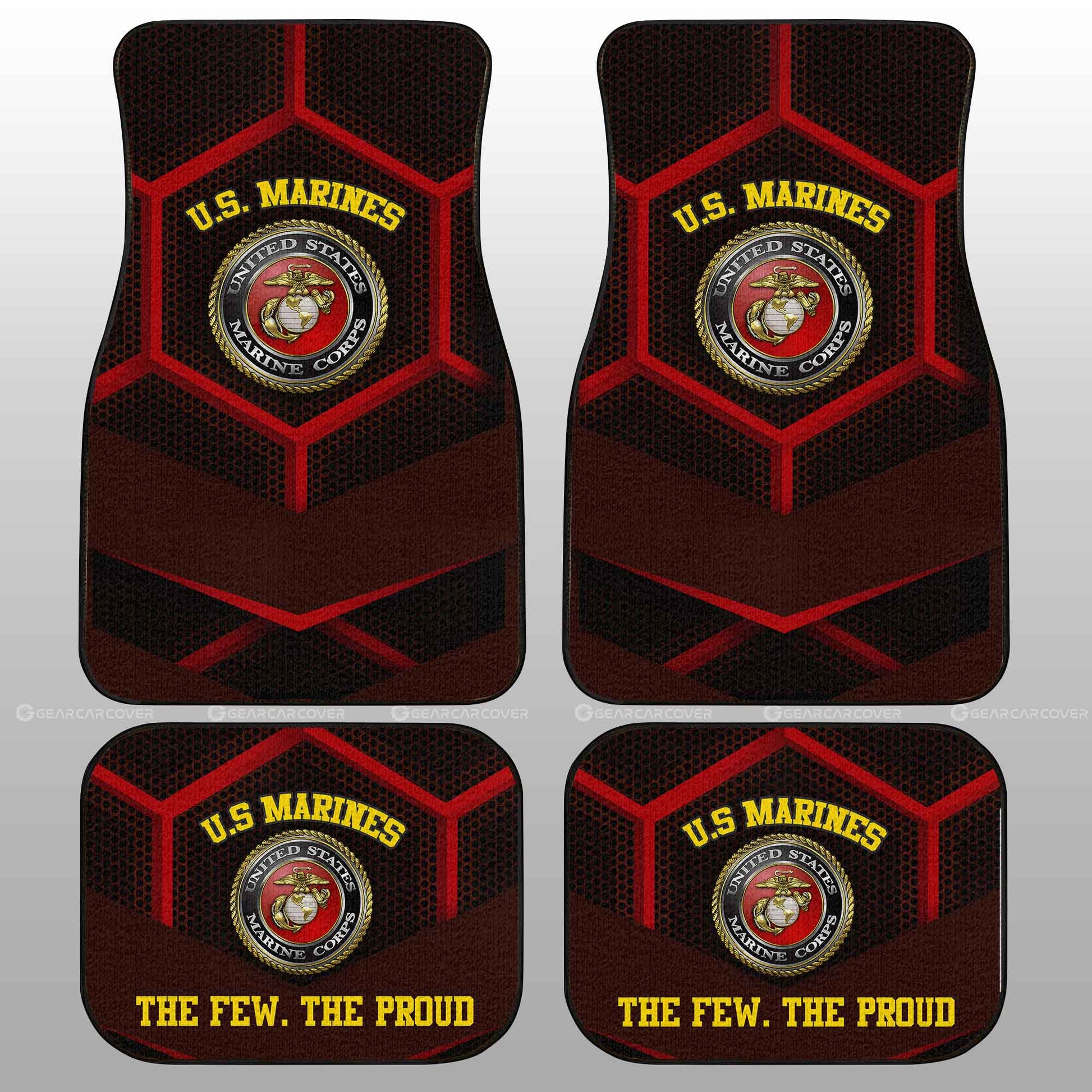 Personalized U.S. Marine Corps Car Floor Mats Customized Name US Military Car Accessories - Gearcarcover - 5