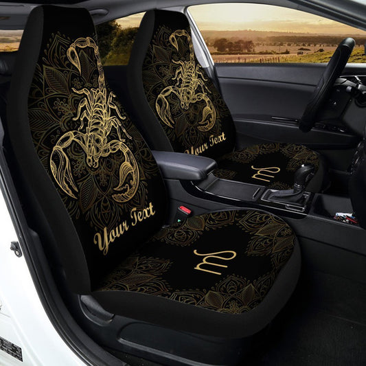 Personalized Zodiac Scorpio Car Seat Covers Custom Name Car Accessories - Gearcarcover - 2