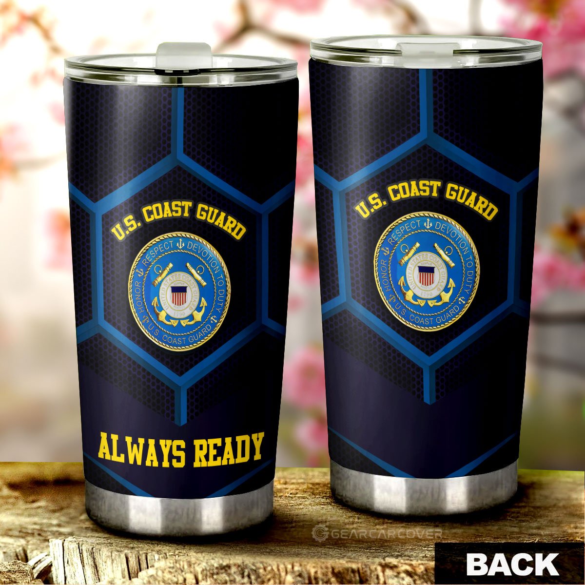 Personalzied U.S. Coast Guard Tumbler Cup Customized Name US Military Car Accessories - Gearcarcover - 4
