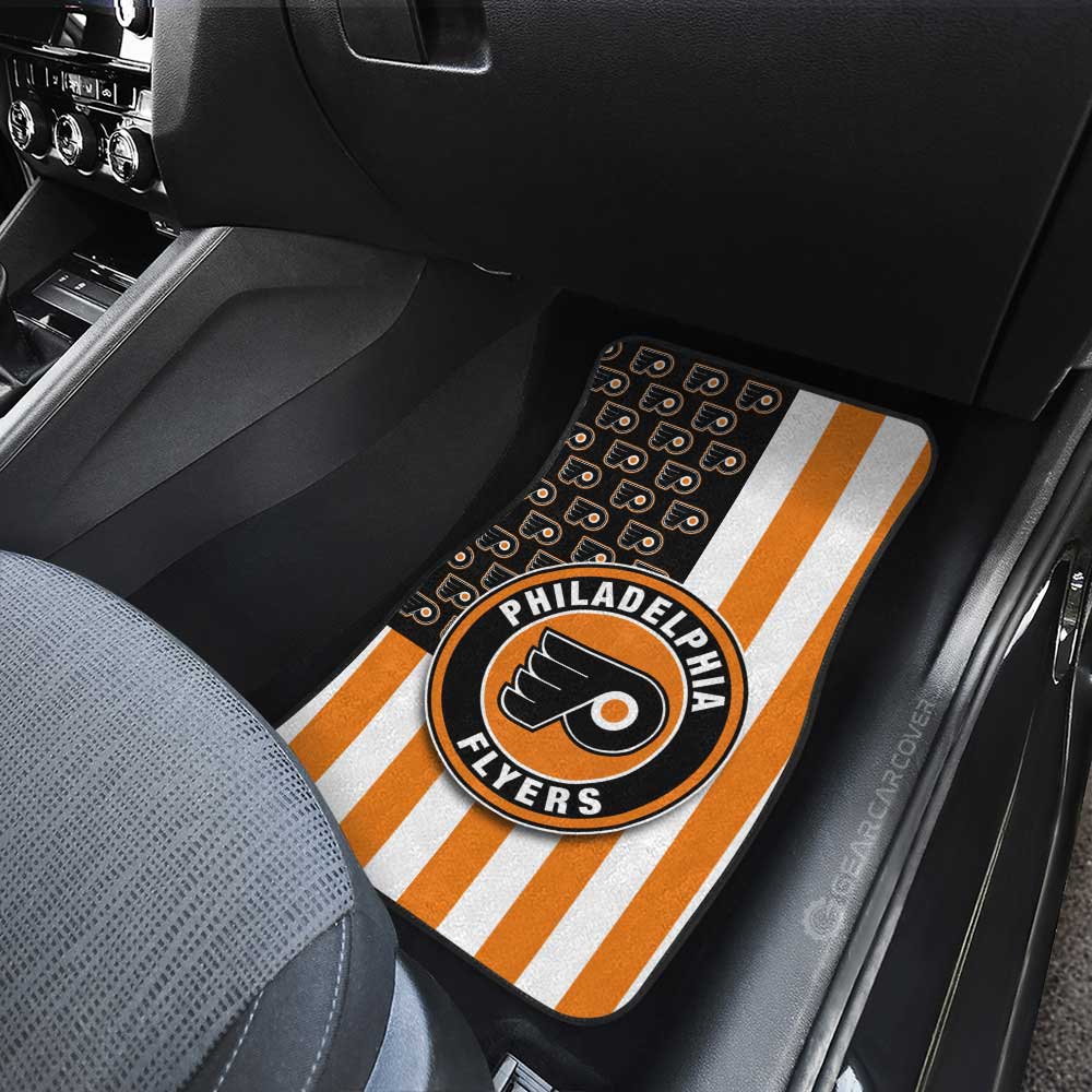 Philadelphia Flyers Car Floor Mats Custom US Flag Style - Gearcarcover - 3