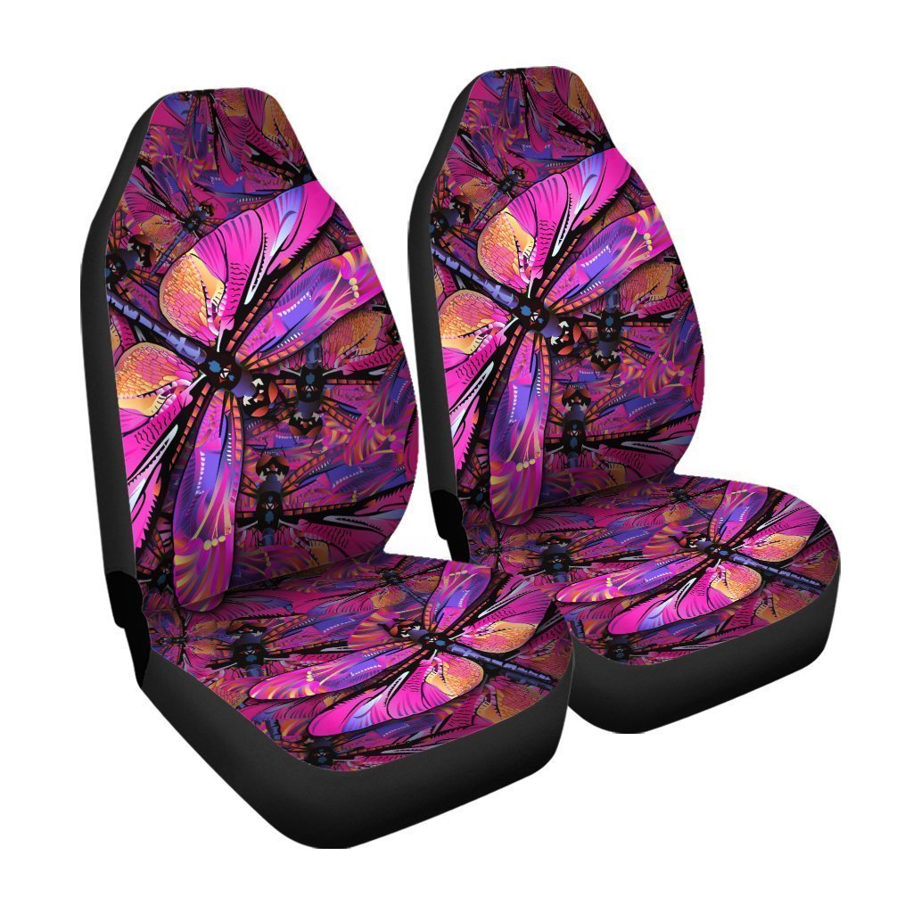 Pink Dragonfly Car Seat Covers Custom Pink Car Accessories - Gearcarcover - 3